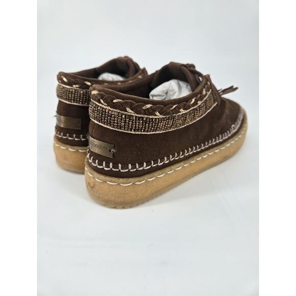 Laidback London Beaded Erku Chukka Moccasins Brown Suede Sz 38 US 7.5 New In Box - Picture 12 of 13
